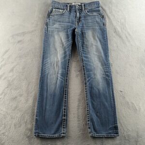 BKE Jake Jeans Mens 29S Blue Straight Leg Denim Distressed Medium Wash Stretch